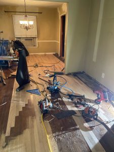 wood floor refinishing before